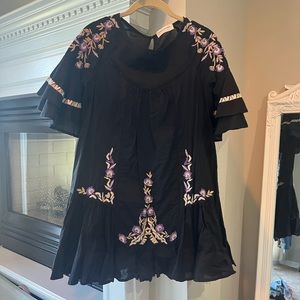 Black embroidered dress